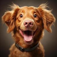 ai generiert süß und komisch Nahansicht Foto von ein Hund mit ein lustig Ausdruck - - perfekt zum Lachen und lächelt