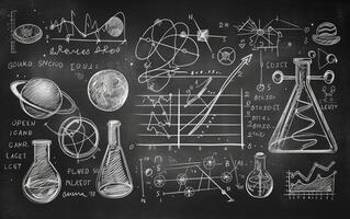 ai generiert Tafel mit mathematisch Konzepte foto