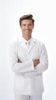 ai generiert kompetent Zahnarzt präsentieren Exzellenz im Dental Gesundheit, Vertrauenswürdige Experte foto