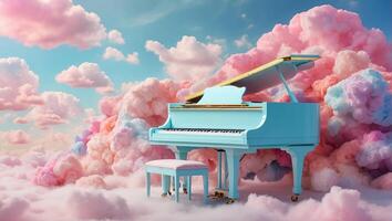 ai generiert schön Klavier im das Wolken foto