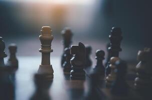 Schach Tafel Spiel Konzept von Geschäft Ideen und Wettbewerb und stratagy planen Erfolg Bedeutung foto