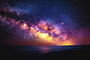 ai generiert Astrofotografie von das leuchtend milchig Weg Galaxis foto