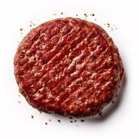 ai generiert Komponenten zum ein Hamburger Fleisch foto