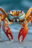 ai generiert Nahansicht von ein groß Krabbe im es ist natürlich Lebensraum foto