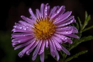 ai generiert Aster - - Asteraceae - - Blume einheimisch zu Europa und Asien - - bekannt zum ihr gänseblümchenartig blüht und breit Vielfalt von Farben. ein Symbol von Liebe und die Geduld foto