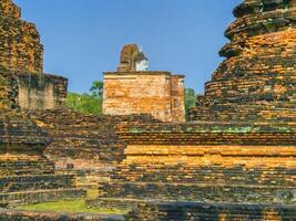 wat Mahathat Tempel im Sukhothai historisch Park, UNESCO Welt Erbe Grundstück, Thailand foto