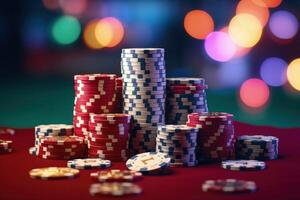 ai generiert Bitcoin Glücksspiel Poker mit fliegend Karten foto