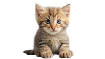 ai generiert süß flauschige Kätzchen isoliert auf Weiß Hintergrund foto