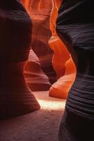 ai generiert das hell Farben von das zerstört Sandstein Felsen im das Schlucht. USA. Arizona foto