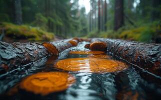 ai generiert Finnland Protokollierung Industrie Gesichter finanziell Verluste wie Herausforderungen fortdauern, Biodiversität Verlust Bild foto