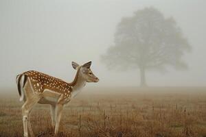 ai generiert Hirsch wild Elch draußen mit Natur Landschaft ai generiert foto