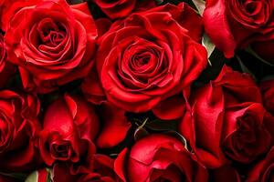 ai generiert Nahansicht von Rosen Blühen romantisch Liebe Valentinstag Hintergrund ai generiert foto