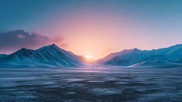 ai generiert Foto schön Schnee bedeckt Berge Landschaft ai generiert