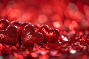 ai generiert rot Hintergrund setzt Liebe Stimmung zum Chinesisch Neu Jahr und Valentinstag Tag. foto