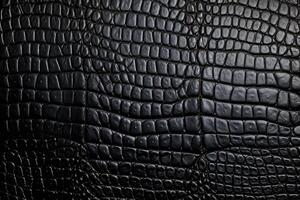 ai generiert schwarz Krokodil Haut Textur. foto