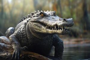 ai generiert australisch frisches Wasser Krokodil foto