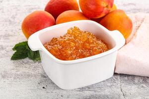 Süss Aprikose Marmelade hausgemacht Dessert foto