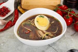 japanisch Miso Suppe mit Hähnchen foto