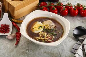 japanisch Miso Suppe mit Hähnchen foto