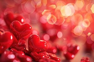 ai generiert Valentinsgrüße Tag Herzen Hintergrund foto