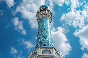 ai generiert islamisch Moschee Design kreativ Minarett Fotografie foto