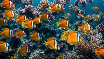 ai generiert schön Fisch unter Wasser foto