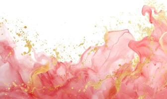 ai generiert Rosa und Gold abstrakt Textur Hintergrund. Marmorierung Kunstwerk Textur. Rosa Quarz Welligkeit Muster. Gold Pulver. foto