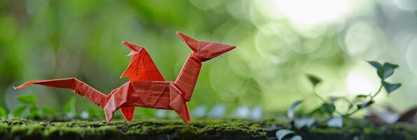 ai generiert Origami Menagerie, Hintergrund Bild, generativ ai foto