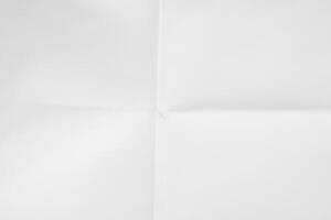 Weiß Blatt von Papier gefaltet Textur foto