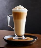 ai generiert köstlich Kaffee mit Schaum foto