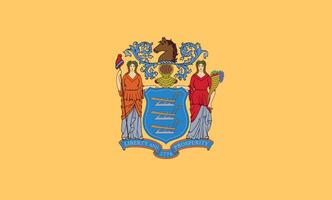 das offiziell Strom Flagge von Neu Jersey USA Zustand. Zustand Flagge von Neu Jersey. Illustration. foto