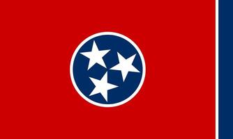 das offiziell Strom Flagge von Tennessee USA Zustand. Zustand Flagge von Tennessee. Illustration. foto