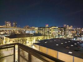 Aussicht von Portland beim Nacht von ein hoch Punkt im das Stadt. foto