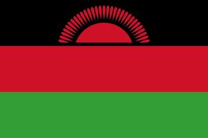 das offiziell Strom Flagge von Republik von Malawi. Zustand Flagge von Malawi. Illustration. foto