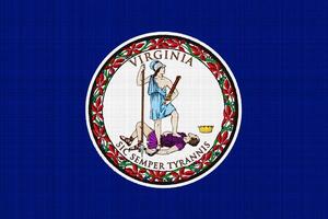 Flagge von Virginia USA Zustand auf ein texturiert Hintergrund. Konzept Collage. foto