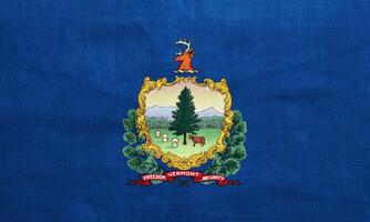 Flagge von Vermont USA Zustand auf ein texturiert Hintergrund. Konzept Collage. foto