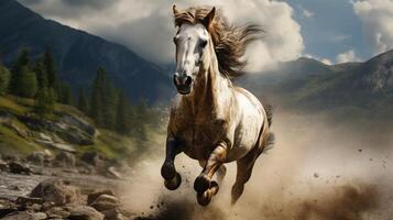 ai generiert Pferd hoch Qualität Bild foto