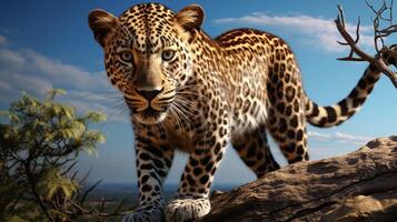 ai generiert Leopard hoch Qualität Bild foto