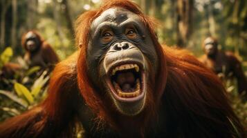 ai generiert Orang-Utan hoch Qualität Bild foto