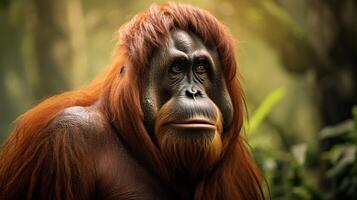 ai generiert Orang-Utan hoch Qualität Bild foto