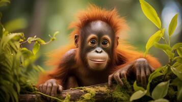 ai generiert Orang-Utan hoch Qualität Bild foto