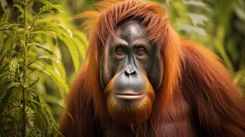 ai generiert Orang-Utan hoch Qualität Bild foto