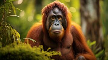 ai generiert Orang-Utan hoch Qualität Bild foto