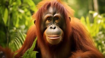 ai generiert Orang-Utan hoch Qualität Bild foto