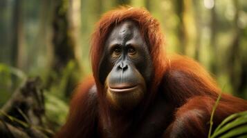 ai generiert Orang-Utan hoch Qualität Bild foto