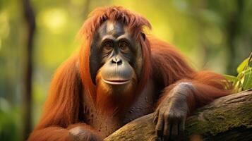 ai generiert Orang-Utan hoch Qualität Bild foto