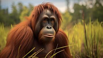 ai generiert Orang-Utan hoch Qualität Bild foto