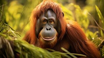 ai generiert Orang-Utan hoch Qualität Bild foto