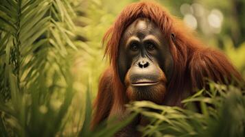 ai generiert Orang-Utan hoch Qualität Bild foto