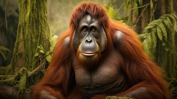 ai generiert Orang-Utan hoch Qualität Bild foto